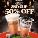 Tealive Buy 1 Get 2nd Cup 50% OFF