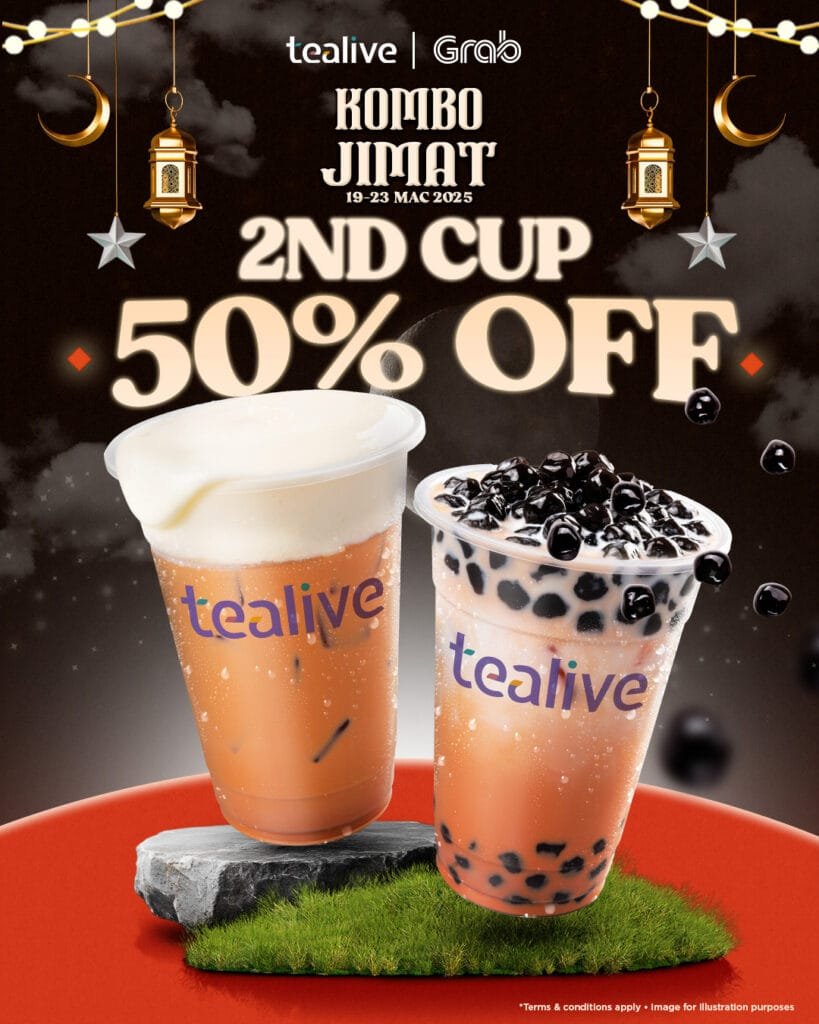 Tealive Buy 1 Get 2nd Cup 50% OFF